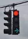 green arrow showing red light