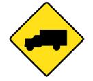 Truck crossing ahead