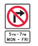 no right turn during posted times