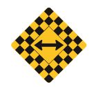 Hazard or danger ahead — turn right or left