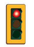 Steady red — stop — after coming to a full stop, you may turn right or turn left onto a one-way street