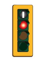 Transit priority signal — steady white rectangular light — only buses may go on this signal