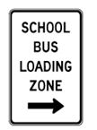 Zone where school buses load or unload students without signaling